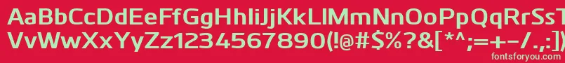 KuroBold-Schriftart – Grüne Schriften auf rotem Hintergrund