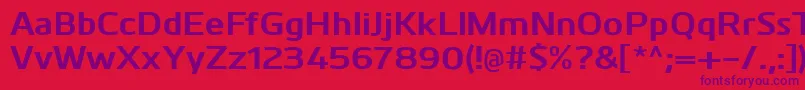 KuroBold-Schriftart – Violette Schriften auf rotem Hintergrund