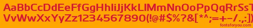 KuroBold-Schriftart – Rote Schriften auf orangefarbenem Hintergrund