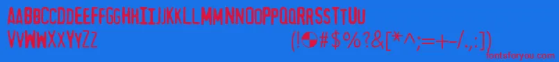 MythBusters Font – Red Fonts on Blue Background