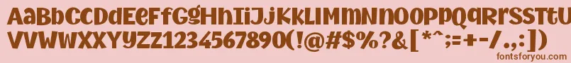 Шрифт MythicalGarden Black – коричневые шрифты на розовом фоне