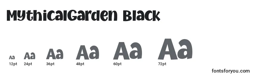 Размеры шрифта MythicalGarden Black (135202)