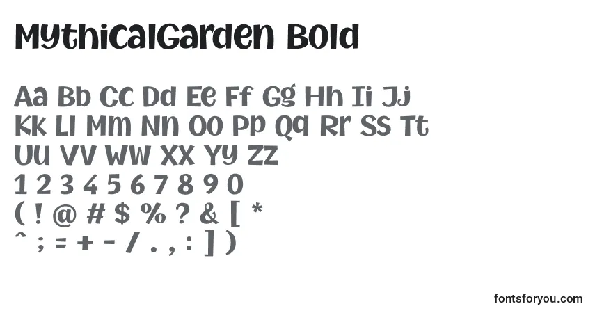 Шрифт MythicalGarden Bold – алфавит, цифры, специальные символы