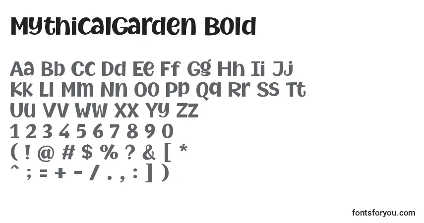 Schriftart MythicalGarden Bold (135204) – Alphabet, Zahlen, spezielle Symbole
