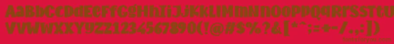 MythicalGarden Fat Font – Brown Fonts on Red Background
