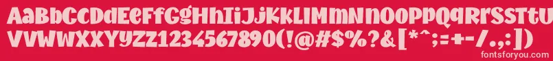 MythicalGarden Fat Font – Pink Fonts on Red Background