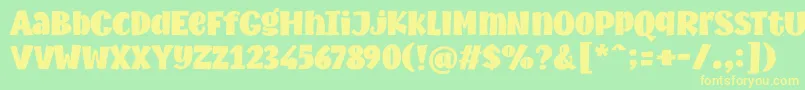 MythicalGarden Fat Font – Yellow Fonts on Green Background