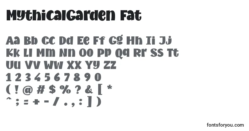 Schriftart MythicalGarden Fat (135206) – Alphabet, Zahlen, spezielle Symbole