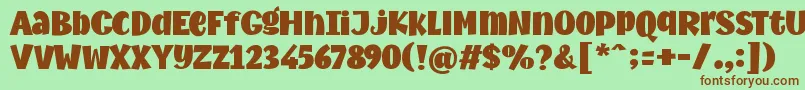 MythicalGarden Fat Font – Brown Fonts on Green Background