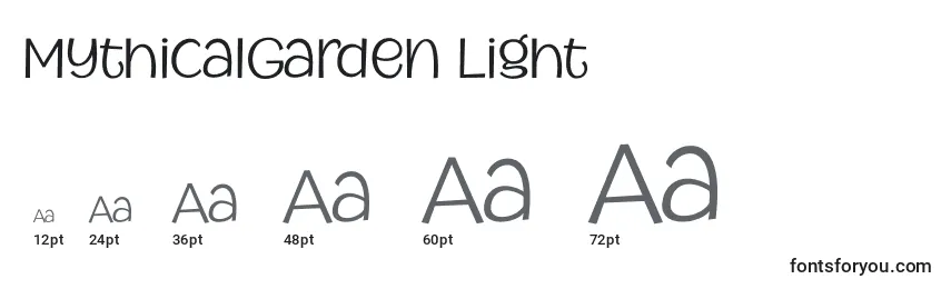 Размеры шрифта MythicalGarden Light