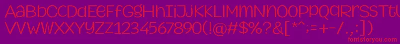 MythicalGarden Light Font – Red Fonts on Purple Background