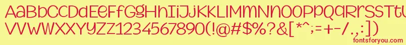 MythicalGarden Light Font – Red Fonts on Yellow Background