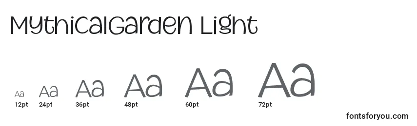 Größen der Schriftart MythicalGarden Light (135208)