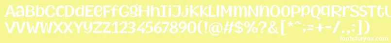 MythicalGarden SemiBold Font – White Fonts on Yellow Background