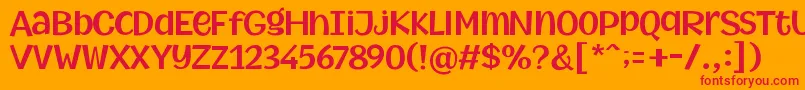 Police MythicalGarden SemiBold – polices rouges sur fond orange