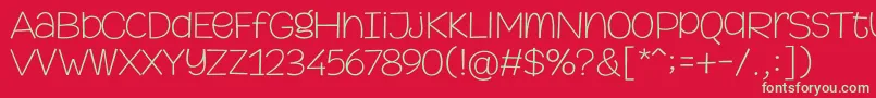 MythicalGarden Thin-Schriftart – Grüne Schriften auf rotem Hintergrund