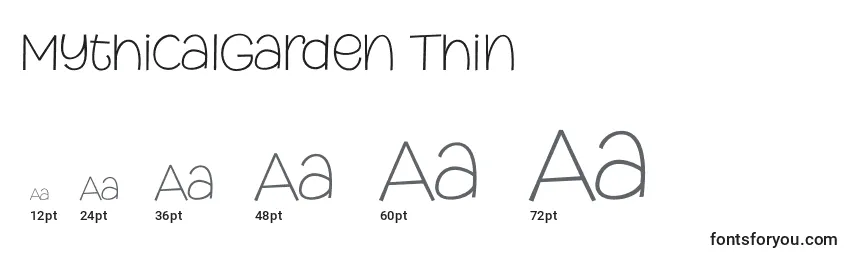 MythicalGarden Thin Font Sizes