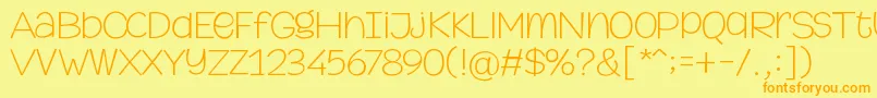 MythicalGarden Thin Font – Orange Fonts on Yellow Background