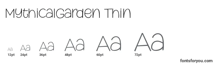 MythicalGarden Thin (135212) Font Sizes
