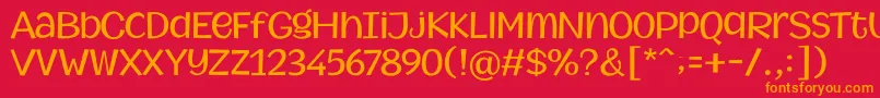 MythicalGarden Font – Orange Fonts on Red Background