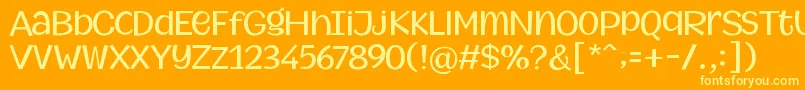 MythicalGarden Font – Yellow Fonts on Orange Background