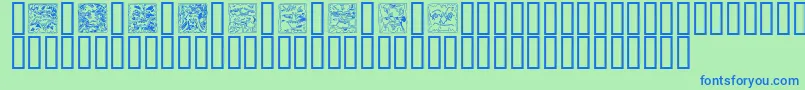 MYTHO    Font – Blue Fonts on Green Background