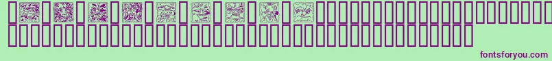 MYTHO   -Schriftart – Violette Schriften auf grünem Hintergrund