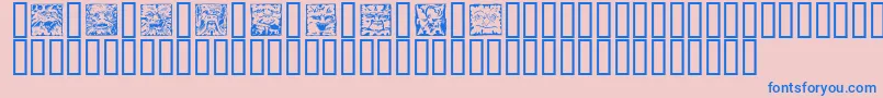 fuente MYTHS    – Fuentes Azules Sobre Fondo Rosa