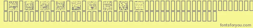 フォントMYTHS    – 黄色の背景に灰色の文字
