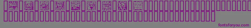 MYTHS   -fontti – violetit fontit harmaalla taustalla