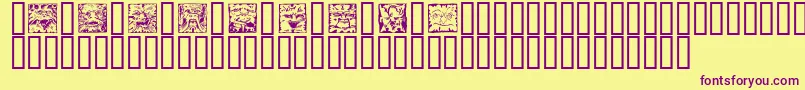 MYTHS    Font – Purple Fonts on Yellow Background