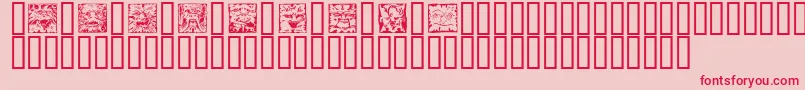フォントMYTHS    – ピンクの背景に赤い文字