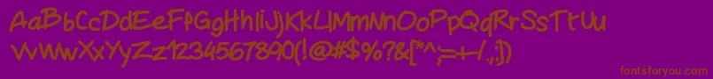 フォントMywriting – 紫色の背景に茶色のフォント