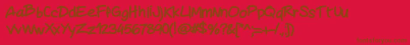 フォントMywriting – 赤い背景に茶色の文字