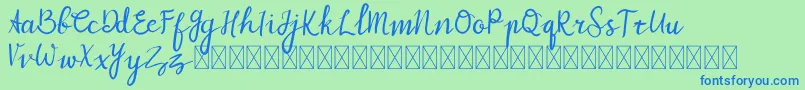 MyZafira Font – Blue Fonts on Green Background