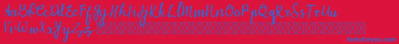 MyZafira Font – Blue Fonts on Red Background