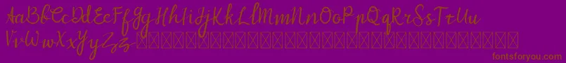 MyZafira-Schriftart – Braune Schriften auf violettem Hintergrund