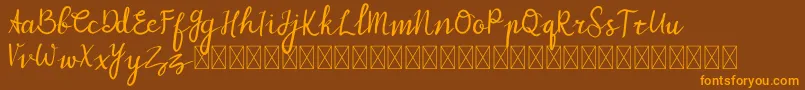 MyZafira Font – Orange Fonts on Brown Background