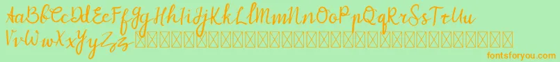 MyZafira Font – Orange Fonts on Green Background