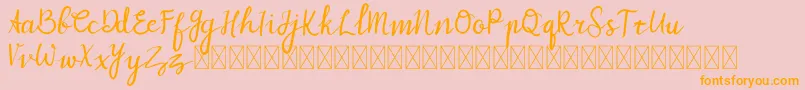 MyZafira-Schriftart – Orangefarbene Schriften auf rosa Hintergrund