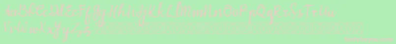 MyZafira Font – Pink Fonts on Green Background