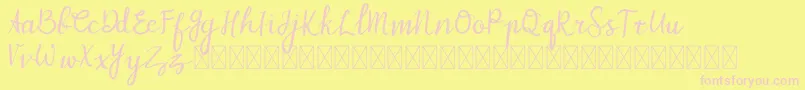 MyZafira-Schriftart – Rosa Schriften auf gelbem Hintergrund