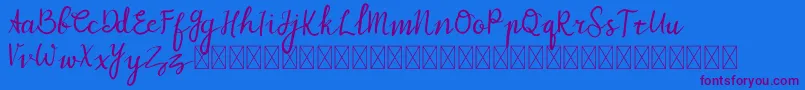 MyZafira-Schriftart – Violette Schriften auf blauem Hintergrund