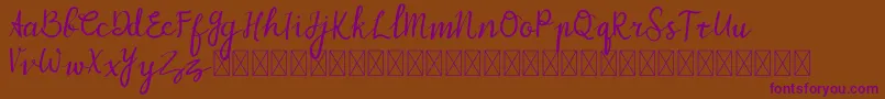 MyZafira Font – Purple Fonts on Brown Background