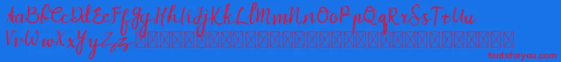 MyZafira Font – Red Fonts on Blue Background