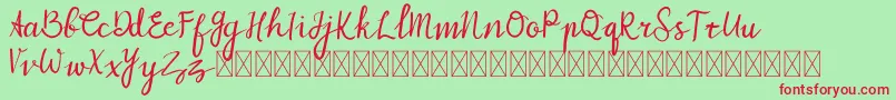 MyZafira Font – Red Fonts on Green Background