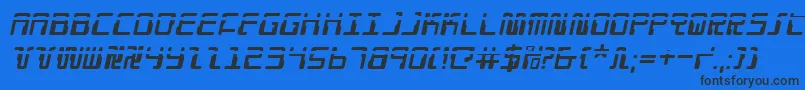 DroidLoverLaserItalic Font – Black Fonts on Blue Background