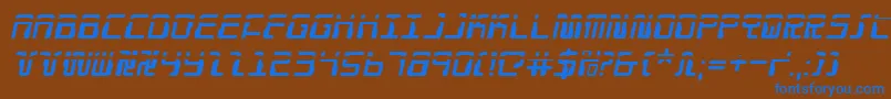 DroidLoverLaserItalic Font – Blue Fonts on Brown Background