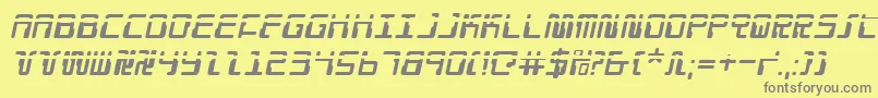 DroidLoverLaserItalic Font – Gray Fonts on Yellow Background