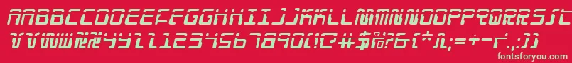 フォントDroidLoverLaserItalic – 赤い背景に緑の文字